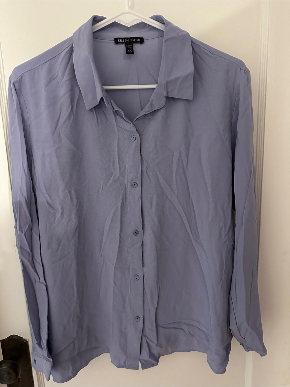 Eileen Fisher Soft Lavender Button-Front Shirt